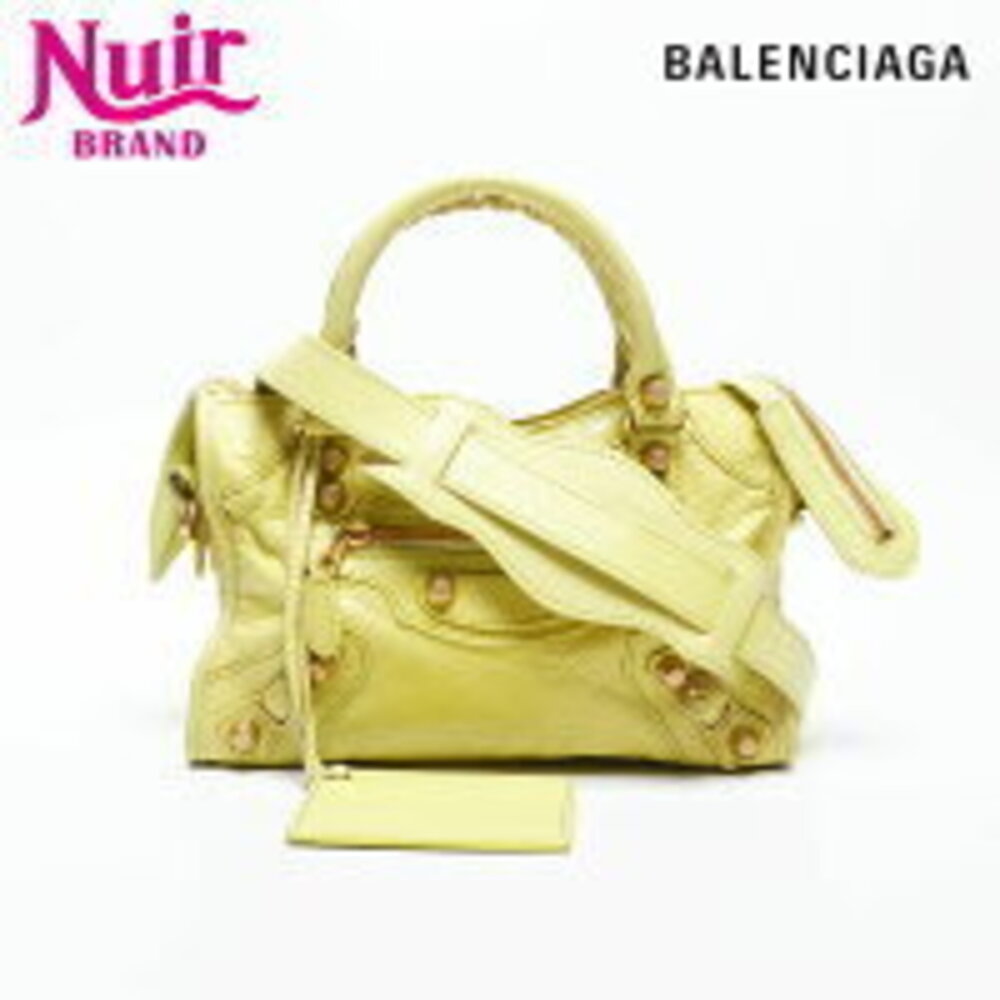 Balenciaga Giant City Shoulder Bag Yellow